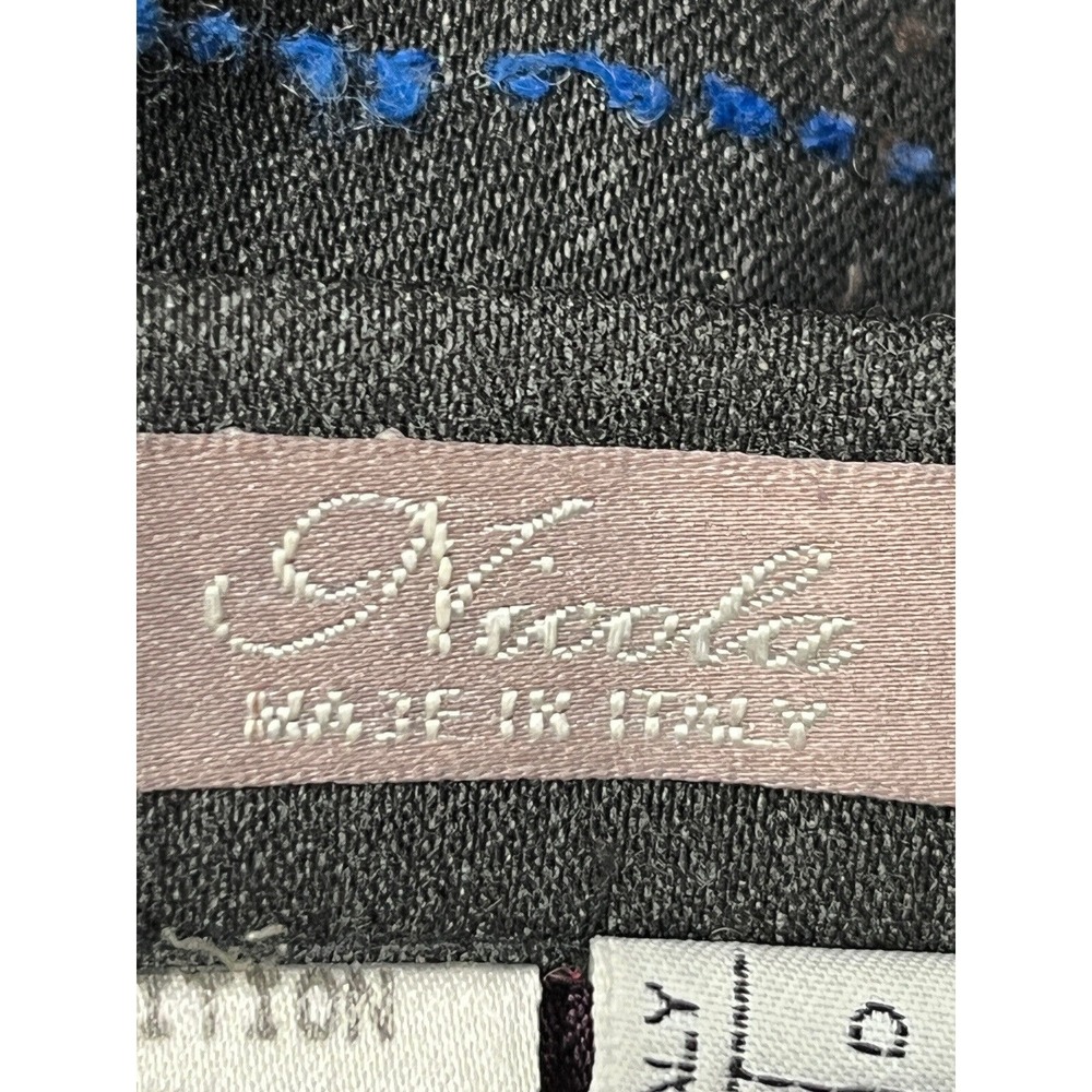 Nicole Skirt Womens 10 Grey Multi Rainbow Windowpane Plaid Pencil Made in Italy - Picture 3 of 7